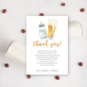 Baby is Brewing Bottle Beer Thank you Card