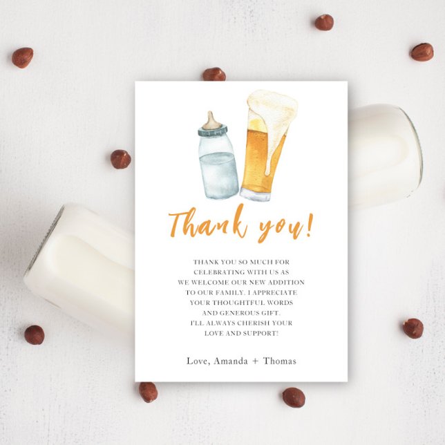 Baby is Brewing Bottle Beer Thank you Card (Creator Uploaded)