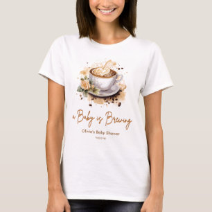 Baby is Brewing Brown Coffee Mom to Be Baby Shower T-Shirt