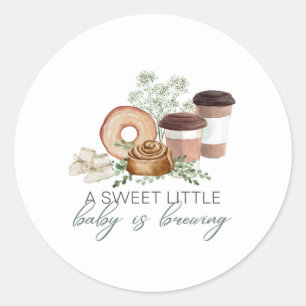 Baby is Brewing Classic Round Sticker