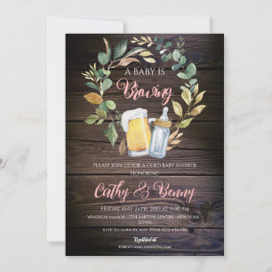 Baby is Brewing Coed Beer Shower Invitation