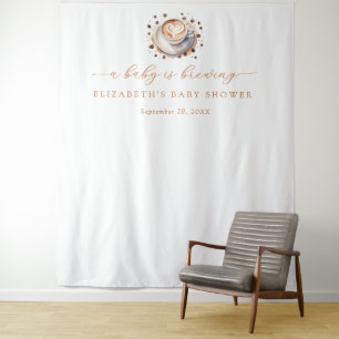 Baby is Brewing Coffee Baby Shower Backdrop Tapestry