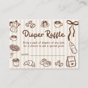 Baby is Brewing Coffee Baby Shower Diaper Raffle Enclosure Card