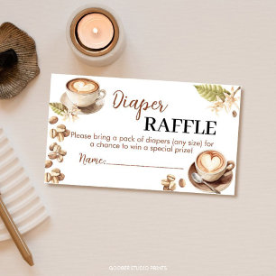 Baby is Brewing Coffee Baby Shower Diaper Raffle Enclosure Card