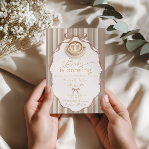 Baby is Brewing Coffee Baby Shower Invitation