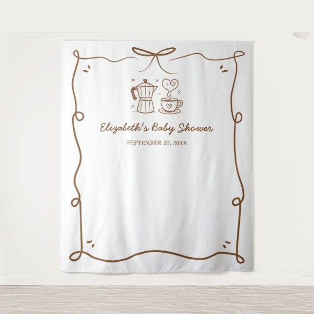 Baby Is Brewing Coffee Baby Shower Tapestry (Front)