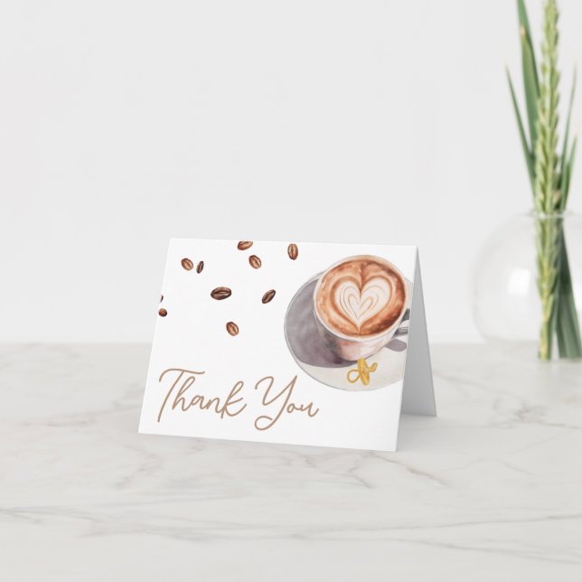 Baby is Brewing Coffee Baby Shower Thank You Card (Front)