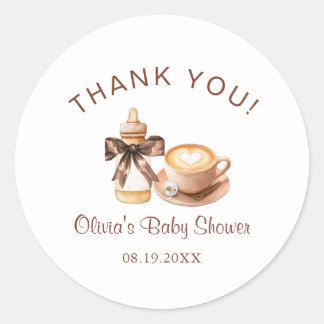 Baby Is Brewing Coffee Baby Shower Thank You Classic Round Sticker