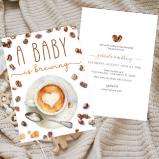 Baby Is Brewing Coffee Baby Shower | Watercolor  Invitation
