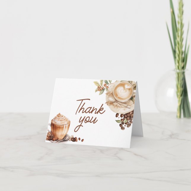 Baby is Brewing Coffee Bean Baby Shower Thank You Card (Front)