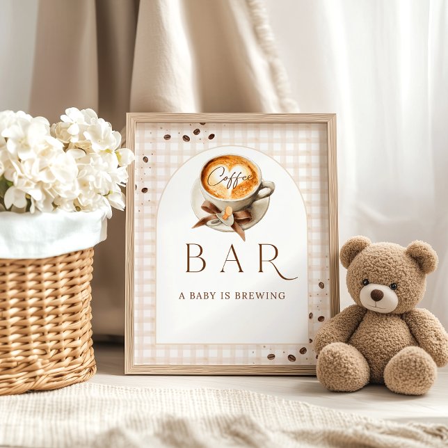 Baby is Brewing Coffee Bean Theme Baby Shower Bar Poster (Creator Uploaded)