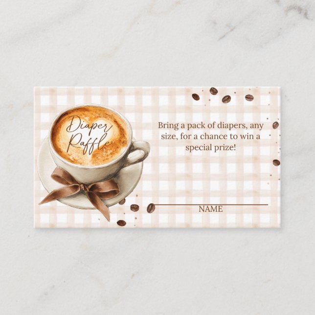 Baby is Brewing Coffee Bean Theme Baby Shower Enclosure Card (Front)