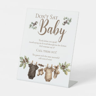 Baby is Brewing Coffee Don't Say Baby Game Pedestal Sign