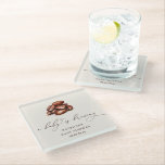 Baby is Brewing Coffee Gender Neutral Baby Shower Glass Coaster<br><div class="desc">Baby is Brewing Coffee Gender Neutral Baby Shower Party Favours</div>