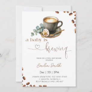 Baby Is Brewing Coffee gender neutral Baby Shower  Invitation