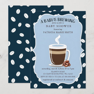 Baby is Brewing Coffee Gender Neutral Baby Shower Invitation