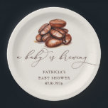 Baby is Brewing Coffee Gender Neutral Baby Shower Paper Plate<br><div class="desc">Baby is Brewing Coffee Gender Neutral Baby Shower Paper Plates</div>