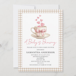 Baby Is Brewing Coffee Girl Baby Shower Invitation
