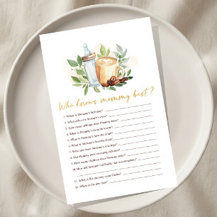 Baby is Brewing Coffee Shower Who knows Mommy Game