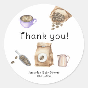 Baby is Brewing Coffee Thank you Classic Round Sticker