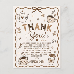 Baby is Brewing Coffee Thank You PostCard
