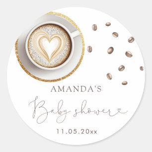 Baby Is Brewing Coffee Themed Baby Shower  Classic Round Sticker