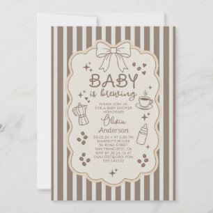 Baby is Brewing Espresso Coffee Party Baby Shower Invitation