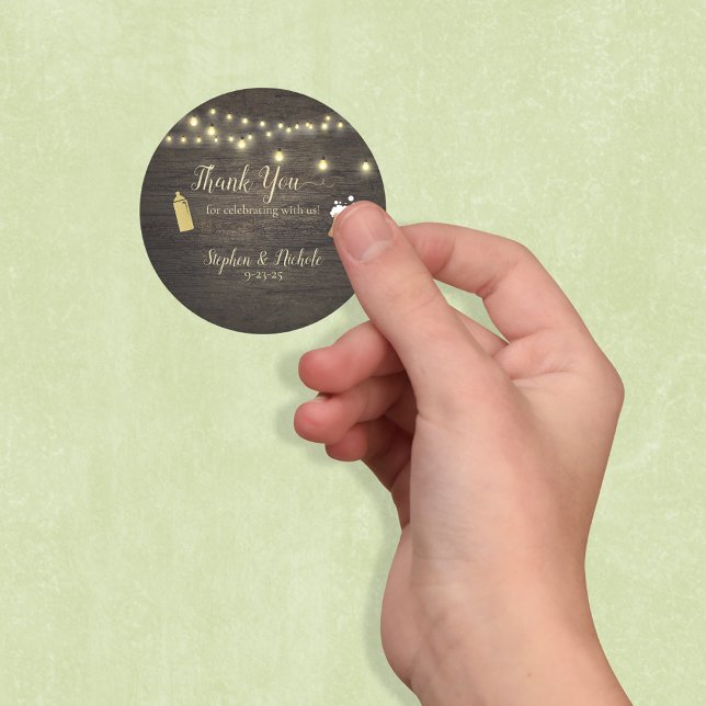 Baby Is Brewing Gold Baby Shower Thank You Classic Round Sticker (Creator Uploaded)