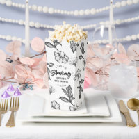 Baby is brewing Gothic Flower Baby Shower popcorn