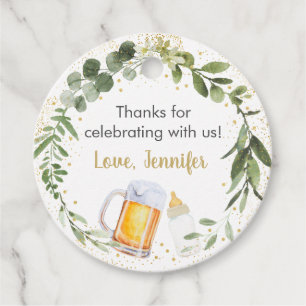 Baby Is Brewing Greenery Baby Shower Favour Tags