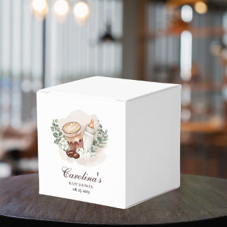 Baby is Brewing greenery Coffee Baby Shower Favor Box
