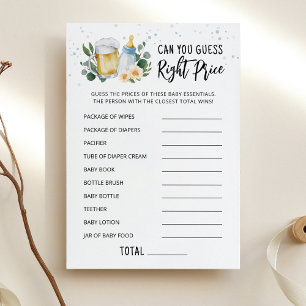 Baby Is Brewing Guess Right Price Game Card