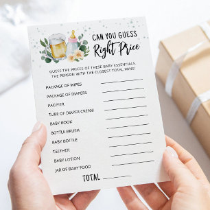 Baby Is Brewing Guess Right Price Pink Game Card