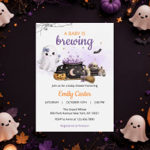 Baby Is Brewing Halloween Baby Shower Invitation