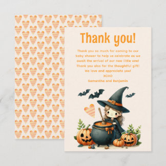 Baby is Brewing Halloween baby shower  Thank You Card