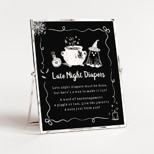 Baby is Brewing Halloween Late Night Diapers Sign