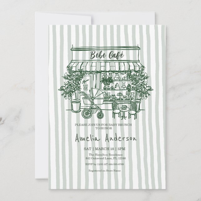  baby is brewing Home cafe themed BABY Shower Invitation (Front)