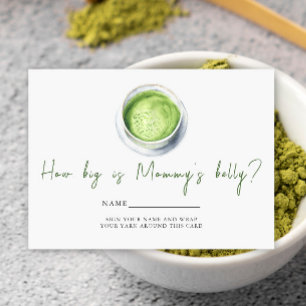 Baby is Brewing Matcha How big is mommy's belly Enclosure Card