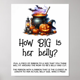 Baby is Brewing Neutral Baby Shower Big Belly Game Poster