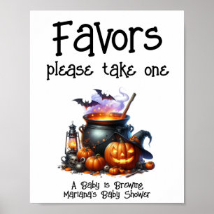 Baby is Brewing Neutral Baby Shower Favours Sign