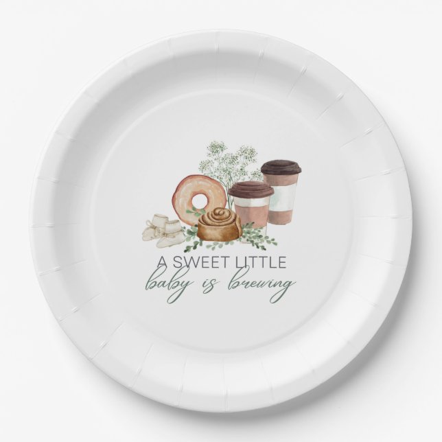 Baby is Brewing Paper Plate (Front)