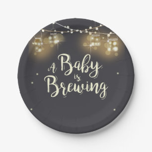 Baby is brewing Paper Plates Baby BaByQ Couples