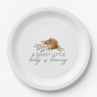 Baby is Brewing Pastry Paper Plate