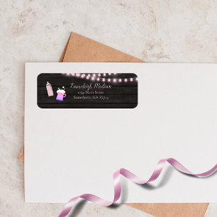 Baby Is Brewing Pink Baby Shower Return Address