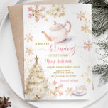 Baby Is Brewing Pink Winter Tea Party Baby Shower Invitation<br><div class="desc">EDITABLE A Baby Is Brewing Pink Tea Snowflake Baby Shower Invitation
Elegant Pink Christmas Tea Party White Floral Baby Shower Party
Tea With Mommy to Be Baby Shower Invitation</div>