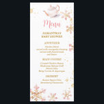 Baby Is Brewing Pink Winter Tea Party Baby Shower Menu<br><div class="desc">Baby Is Brewing Pink Winter Tea Party Baby Shower Menu Card
All wordings can be customized</div>