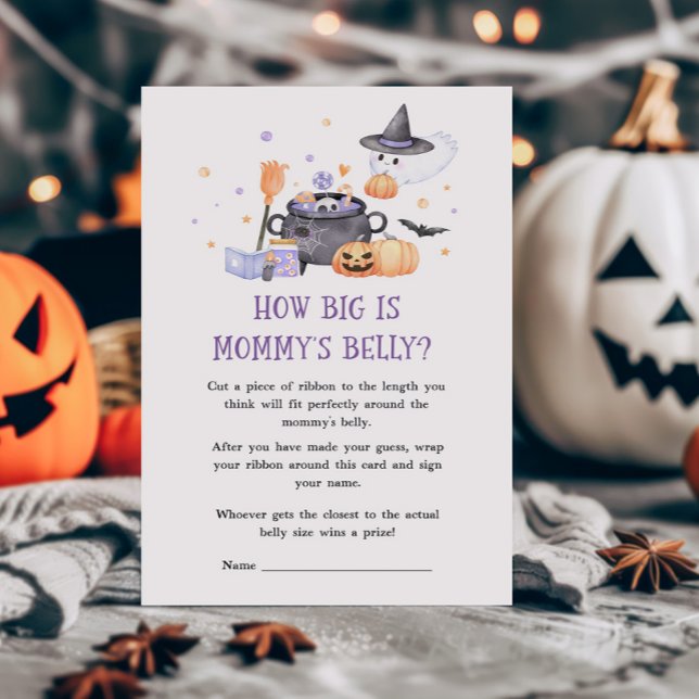 Baby is Brewing Purple How Big Mommy's Belly Game (Baby is Brewing Baby Shower How Big is Mommy's Belly Game)