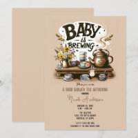Baby is Brewing Rustic Tea Kettle Peach Shower