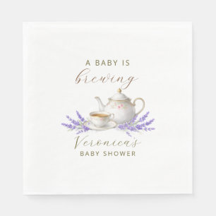 Baby is Brewing Tea Party Baby Shower Napkin