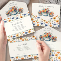 Baby is Brewing Teapot and Teacups Baby Shower